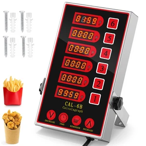 1 Pack Commercial Digital Kitchen Timer for Cooking, 6 Channel | Loud Alarm, Large LCD Display, Multi-timer for Small Burger Shops, Chicken Fry Stores & Independent Baking Studios Supplies 1 Pack Commercial Digital Kitchen Timer for Cooking, 6 Channel | Loud Alarm, Large LCD Display, Multi-timer for Small Burger Shops, Chicken Fry Stores & Independent Baking Studios Supplies