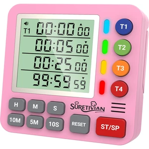 Digital Kitchen Timer with 4 Channel, Loud Alarm and Silent Mode | Magnetic Cooking Timer with Count Up & Countdown for Kids and Seniors, Large Display to Read, Auto Memory, Battery Included Digital Kitchen Timer with 4 Channel, Loud Alarm and Silent Mode | Magnetic Cooking Timer with Count Up & Countdown for Kids and Seniors, Large Display to Read, Auto Memory, Battery Included