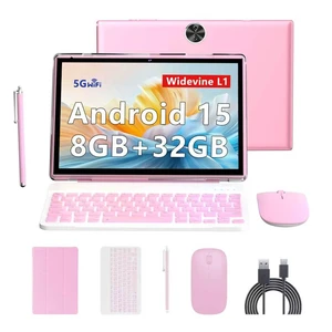 Android 15 | Tabalet with Keyboard | Tablet 10 inch | 2 in 1 Tablet | 8GB+32GB+2TB Expand | 1280 * 800 IPS Touch Screen Computer | 5G WiFi 6, L1 | Long Battery Life Tablet Pink Android 15 | Tabalet with Keyboard | Tablet 10 inch | 2 in 1 Tablet | 8GB+32GB+2TB Expand | 1280 * 800 IPS Touch Screen Computer | 5G WiFi 6, L1 | Long Battery Life Tablet Pink