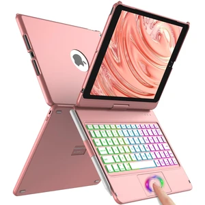 Keyboard Case for iPad 7th/8th/9th Generation 10.2" | 360° Rotatable, Colorful Backlit, Bluetooth Keyboard, Pencil Holder, Slim Cover, Rose Gold, for 2019-2021 Models Keyboard Case for iPad 7th/8th/9th Generation 10.2" | 360° Rotatable, Colorful Backlit, Bluetooth Keyboard, Pencil Holder, Slim Cover, Rose Gold, for 2019-2021 Models