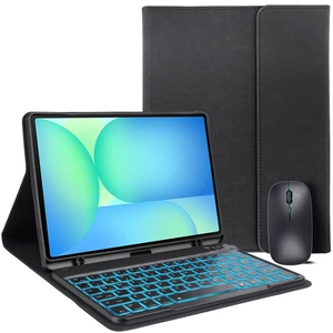 for Galaxy Tab S10 FE Case with Keyboard & Galaxy Tab S10 Lite 10.9inch,Mouse and 7 Color Rainbow Backlight Magnetic Keyboard,Folio Cover with Pencil Holder for Galaxy S9 FE/S9/S8,Black for Galaxy Tab S10 FE Case with Keyboard & Galaxy Tab S10 Lite 10.9inch,Mouse and 7 Color Rainbow Backlight Magnetic Keyboard,Folio Cover with Pencil Holder for Galaxy S9 FE/S9/S8,Black