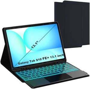 for Galaxy Tab S10 FE+ 13.1 inch Case with Keyboard - 7 Color Backlit Detachable Tablet Keyboard Cover with Touchpad - Tab S10 FE Plus 13.1" 2025 Samsung Keyboard Case with S Pen Holder Black for Galaxy Tab S10 FE+ 13.1 inch Case with Keyboard - 7 Color Backlit Detachable Tablet Keyboard Cover with Touchpad - Tab S10 FE Plus 13.1" 2025 Samsung Keyboard Case with S Pen Holder Black