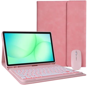 for Galaxy Tab A11/A9 Plus case with Keyboard 10.9inch | Mouse and 7 Color Rainbow Backlight Magnetic Keyboard,PU Leather Cover with Pencil Holder for Galaxy A11+/A9+,Pink for Galaxy Tab A11/A9 Plus case with Keyboard 10.9inch | Mouse and 7 Color Rainbow Backlight Magnetic Keyboard,PU Leather Cover with Pencil Holder for Galaxy A11+/A9+,Pink