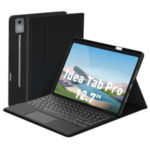 Keyboard Case Touch for Lenovo Idea Tab Pro 12.7" 2025, Keypad w/Trackpad | Bluetooth Keyboard with Trackpad & Twill Cover Case & Adjustable Kickstand & Lighting Keys for Lenovo Idea Tab Pro 12.7 inch Keyboard Case Touch for Lenovo Idea Tab Pro 12.7" 2025, Keypad w/Trackpad | Bluetooth Keyboard with Trackpad & Twill Cover Case & Adjustable Kickstand & Lighting Keys for Lenovo Idea Tab Pro 12.7 inch