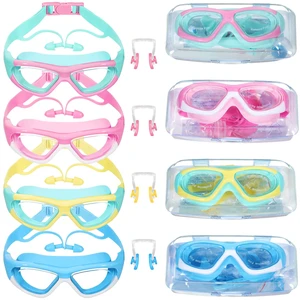 4 Pack Swim Goggles for Kids Anti Fog No Leaking Wide View Goggles with Nose Cover Ear Plugs for 3-12 Ages Boys Girls Toddler Youth Teens Pool 4 Pack Swim Goggles for Kids Anti Fog No Leaking Wide View Goggles with Nose Cover Ear Plugs for 3-12 Ages Boys Girls Toddler Youth Teens Pool