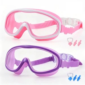 2 Pack Kids Swim Goggles for Girls Ages 3-15, Anti-Fog UV Protection Waterproof Swimming Goggles, Leakproof Wide View Pool Goggles with Adjustable Strap, Ear Plugs and Nose Clip, (Pink+ Purple) 2 Pack Kids Swim Goggles for Girls Ages 3-15, Anti-Fog UV Protection Waterproof Swimming Goggles, Leakproof Wide View Pool Goggles with Adjustable Strap, Ear Plugs and Nose Clip, (Pink+ Purple)