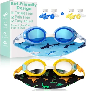 2 Pack Kids Swim Goggles with Fabric Strap for 3-12 Anti-Fog Anti-UV, No Leak No Hair Pulling Swimming Goggles Boys Girls Youth Toddlers Pool Water Protection(Blue and Yellow) 2 Pack Kids Swim Goggles with Fabric Strap for 3-12 Anti-Fog Anti-UV, No Leak No Hair Pulling Swimming Goggles Boys Girls Youth Toddlers Pool Water Protection(Blue and Yellow)