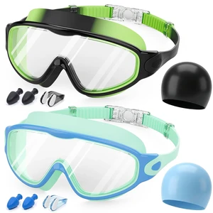 Kids Swim Goggles 2 Pack, Anti Fog No Leak UV Protection Ages 4-15 | Adjustable kids swim goggles with 2 swim caps, nose clip & ear plugs, ideal for pool, swim lessons, travel and daily use. Kids Swim Goggles 2 Pack, Anti Fog No Leak UV Protection Ages 4-15 | Adjustable kids swim goggles with 2 swim caps, nose clip & ear plugs, ideal for pool, swim lessons, travel and daily use.