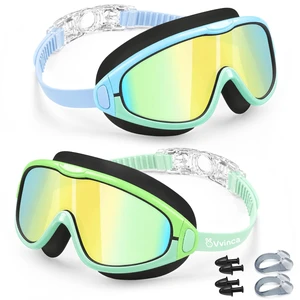 2 Pack Swim Goggles for Kids 3-14 Anti-Fog & UV Wide Clear View 2 Pack Swim Goggles for Kids 3-14 Anti-Fog & UV Wide Clear View