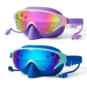 Kids Swim Goggles Mask with Nose Cover, Anti-Shattered UV Leak Fog Lens Toddlers Swimming Goggles for Kids 3-15 (Blue & Purple Pink-Color mask) Kids Swim Goggles Mask with Nose Cover, Anti-Shattered UV Leak Fog Lens Toddlers Swimming Goggles for Kids 3-15 (Blue & Purple Pink-Color mask)