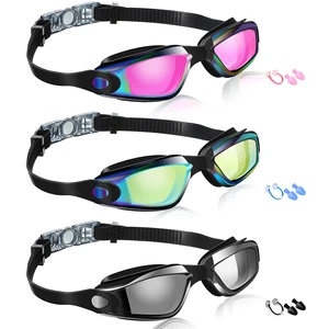 3 Pack Swimming Goggles Adult Kid, Classic Color, 6.3 x 1.8 Inches | No Leaking Silicone Seal, Anti Fog, For Kids Ages 6-14, Nose Clip Ear Plugs Set, Pool Swim Glasses, 3 Colors 3 Pack Swimming Goggles Adult Kid, Classic Color, 6.3 x 1.8 Inches | No Leaking Silicone Seal, Anti Fog, For Kids Ages 6-14, Nose Clip Ear Plugs Set, Pool Swim Glasses, 3 Colors