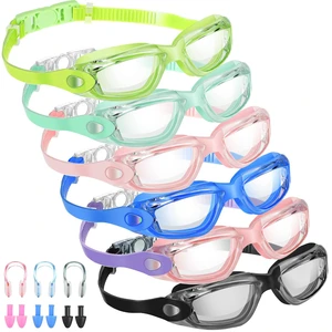 6 Pack Swim Goggles for Adults, Classic, Cute | Anti Fog View, Swimming Glasses with 6pcs Ear Plugs 6pcs Nose Clip, No Leaking, Adjustable Strap Goggles, Pool Training 6 Pack Swim Goggles for Adults, Classic, Cute | Anti Fog View, Swimming Glasses with 6pcs Ear Plugs 6pcs Nose Clip, No Leaking, Adjustable Strap Goggles, Pool Training