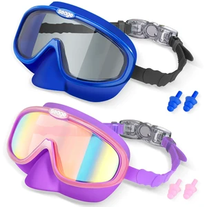 Kids Swim Goggles with Nose Cover Anti-Fog Boy Girls 6-14 3-5 3-6 4-7 | 2 Pack, UV Protection Clear Vision 180° Wide View No Leaking, Pool Water Toddler Goggles Glasses Swimming Lessons, Vacation Kids Swim Goggles with Nose Cover Anti-Fog Boy Girls 6-14 3-5 3-6 4-7 | 2 Pack, UV Protection Clear Vision 180° Wide View No Leaking, Pool Water Toddler Goggles Glasses Swimming Lessons, Vacation