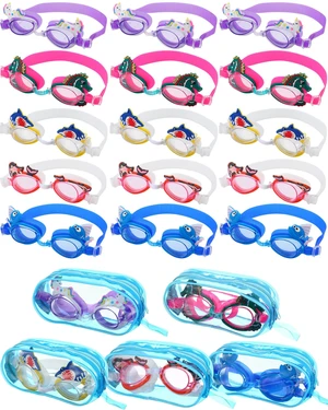 15 Pairs Kids Swim Goggles Toddler Swimming Eyewear Anti Fog Anti-UV Pool Goggles with Cases Cute Shark Mermaid Fish for Boys Girls Age 3-9, 5 Styles 15 Pairs Kids Swim Goggles Toddler Swimming Eyewear Anti Fog Anti-UV Pool Goggles with Cases Cute Shark Mermaid Fish for Boys Girls Age 3-9, 5 Styles