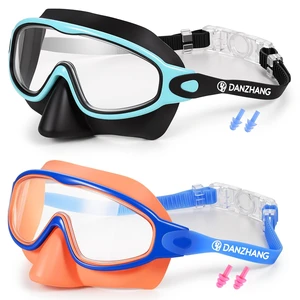 Pack Kids Goggles with Nose Cover,Swim Goggle with Earplugs | Anti-Fog UV Protection 180° Wide View Swimming Goggles for Boys & Girls Ages 3-14 (Black/Orange) Pack Kids Goggles with Nose Cover,Swim Goggle with Earplugs | Anti-Fog UV Protection 180° Wide View Swimming Goggles for Boys & Girls Ages 3-14 (Black/Orange)