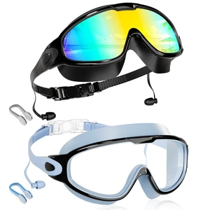 New Kids 2 Pack Wide View Swim Goggles, Anti-Fog/UV No Leak Goggles with Ear Plugs Kids 3-14 New Kids 2 Pack Wide View Swim Goggles, Anti-Fog/UV No Leak Goggles with Ear Plugs Kids 3-14