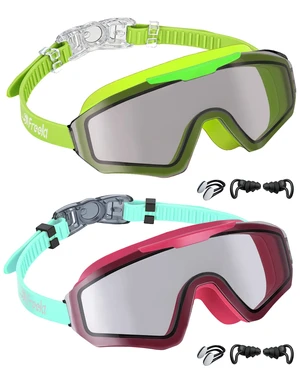 Youth Kids Swim Goggles 180° Wide View Anti-Fog Layer and Mirrored UV Lens | For 6-14 8-12 8-14, 2Pack Set Pool Beach Swimming, Waterproof, Clear Lens QuickRelease Buckle Youth Kids Swim Goggles 180° Wide View Anti-Fog Layer and Mirrored UV Lens | For 6-14 8-12 8-14, 2Pack Set Pool Beach Swimming, Waterproof, Clear Lens QuickRelease Buckle