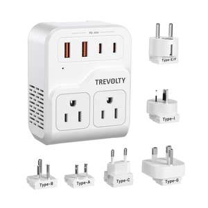 7-in-1 European Travel Plug Adapter, 2000W Universal Travel Adapter with 3 AC Sockets, 2 USB-A & 2 USB-C Ports, Travel Essentials International Power Adapter for UK/EU/Japan (Ivory PD 45W) 7-in-1 European Travel Plug Adapter, 2000W Universal Travel Adapter with 3 AC Sockets, 2 USB-A & 2 USB-C Ports, Travel Essentials International Power Adapter for UK/EU/Japan (Ivory PD 45W)