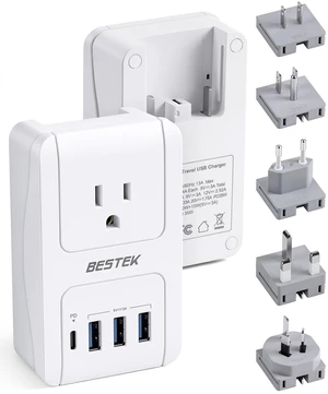 International Travel Adapter, PD 35W USBC Travel Charger with 3 USBA Ports & 1 AC Outlet, MultiPort Travel Power Adapter for US EU UK AU, NO Voltage Conversion International Travel Adapter, PD 35W USBC Travel Charger with 3 USBA Ports & 1 AC Outlet, MultiPort Travel Power Adapter for US EU UK AU, NO Voltage Conversion