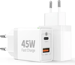 European Travel Plug Adapter, 2-Port 45W Europe Charger USB C Fast Charging 2-Pack Type C & USB A, US to EU Wall Block for iPhone 18 17 16 15 14 Pro Max Duo, Android, Phone Charger Travel Accessories European Travel Plug Adapter, 2-Port 45W Europe Charger USB C Fast Charging 2-Pack Type C & USB A, US to EU Wall Block for iPhone 18 17 16 15 14 Pro Max Duo, Android, Phone Charger Travel Accessories