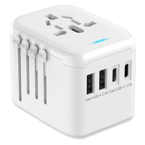 International Power Adapter, 2 USB-C & 2 USB-A Ports,2500W AC Outlet | All-in-One Universal Travel Adapter,2.4A Fast Charging,EU/US/UK/AU Plugs,Compatibility for Worldwide Travel in 200+ Countries International Power Adapter, 2 USB-C & 2 USB-A Ports,2500W AC Outlet | All-in-One Universal Travel Adapter,2.4A Fast Charging,EU/US/UK/AU Plugs,Compatibility for Worldwide Travel in 200+ Countries