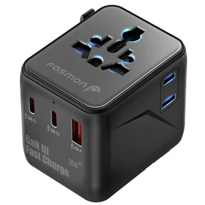 Universal Travel Adapter PD&QC, 2AC/4USB-C/1USB-A | European Travel Plug Adapter- PD 20W GaN III, Replaceable Dual Fuses, Travel Essentials for EU UK US AU JP 224+ Countries Universal Travel Adapter PD&QC, 2AC/4USB-C/1USB-A | European Travel Plug Adapter- PD 20W GaN III, Replaceable Dual Fuses, Travel Essentials for EU UK US AU JP 224+ Countries