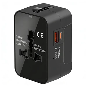 Travel Adapter, Worldwide All in One Universal Power Plug Adapter, Black | USB-C & USB-A Quick Charge, PD 3.0 Type C GaN Fast Charging, International AC Wall Charger Converter, for Europe USA UK AUS Travel Adapter, Worldwide All in One Universal Power Plug Adapter, Black | USB-C & USB-A Quick Charge, PD 3.0 Type C GaN Fast Charging, International AC Wall Charger Converter, for Europe USA UK AUS