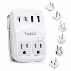 World Travel Adapter Kit 2 USB-A, USB-C US Outlets, 20W/QC 18W Power Delivery, Surge Protection, SWADAPT Compatible for Europe, UK, China, Australia, Japan Perfect Laptop (WPS-5B) World Travel Adapter Kit 2 USB-A, USB-C US Outlets, 20W/QC 18W Power Delivery, Surge Protection, SWADAPT Compatible for Europe, UK, China, Australia, Japan Perfect Laptop (WPS-5B)