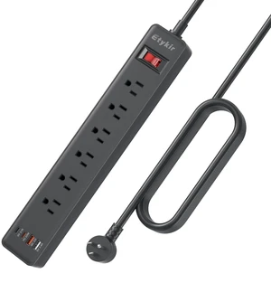 Magnetic Power Strip with 6 Outlets & 4 USB Ports | USB-C PD 20W, 1080 Joules Surge Protector, Heavy Duty Extension Cord, Flat Plug Wall Mount for Garage, Workshop, 6FT, Black Magnetic Power Strip with 6 Outlets & 4 USB Ports | USB-C PD 20W, 1080 Joules Surge Protector, Heavy Duty Extension Cord, Flat Plug Wall Mount for Garage, Workshop, 6FT, Black