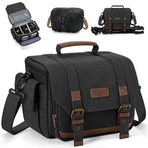 Camera Sling Bag Canvas Crossbody Camera Case with Rain Cover | Water-Resistant Camera Shoulder Bag for DSLR Mirrorless Compact Camera Bags with Removable Dividers, Tripod Holder for Travel Camera Sling Bag Canvas Crossbody Camera Case with Rain Cover | Water-Resistant Camera Shoulder Bag for DSLR Mirrorless Compact Camera Bags with Removable Dividers, Tripod Holder for Travel