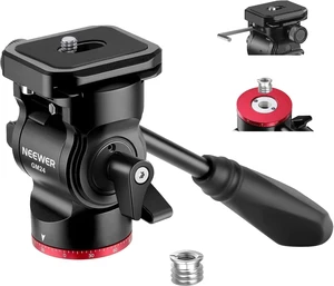Tripod Fluid Head Pan Tilt Head with Quick Release Plate and Handle, Metal Camera Tripod Head Compatible with Arca Swiss for Compact Video Cameras DSLR Cameras, Load up to 6.6lb/3kg, GM24 Tripod Fluid Head Pan Tilt Head with Quick Release Plate and Handle, Metal Camera Tripod Head Compatible with Arca Swiss for Compact Video Cameras DSLR Cameras, Load up to 6.6lb/3kg, GM24