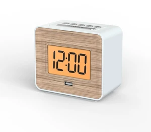 Wood Face Alarm Clock LCD Display Battery-Powered, USB Charger | battery backup, USB charger, snooze, Orange backlight dimmable display, compact size, easy setup for bedroom travel Wood Face Alarm Clock LCD Display Battery-Powered, USB Charger | battery backup, USB charger, snooze, Orange backlight dimmable display, compact size, easy setup for bedroom travel