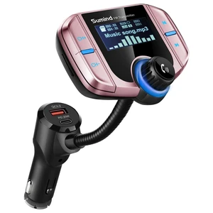 Upgraded Wireless Bluetooth Car Adapter FM Transmitter(Rose Gold,Pd) | 1.7'' LCD Display, Flexible Gooseneck, 20W Fast Charging&Dual USB Ports, AUX Input/Output for Hands-Free Call, Micro/TF Card Upgraded Wireless Bluetooth Car Adapter FM Transmitter(Rose Gold,Pd) | 1.7'' LCD Display, Flexible Gooseneck, 20W Fast Charging&Dual USB Ports, AUX Input/Output for Hands-Free Call, Micro/TF Card