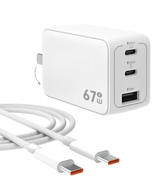 67W USB C Charger, GaN PPS 3-Port Fast Compact Foldable USB C Charger Block for MacBook, iPad Pro, Galaxy S24, iPhone 16/15 and More 67W USB C Charger, GaN PPS 3-Port Fast Compact Foldable USB C Charger Block for MacBook, iPad Pro, Galaxy S24, iPhone 16/15 and More