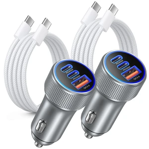 93W 3 in 1 USB C Super Fast Car Charger, 45W Type C Cigarette Lighter Adapter with 6ft USB-C Cable for Galaxy S26 Ultra S25 FE S24 S22 iPhone 18 17 16 15 Pro Max 93W 3 in 1 USB C Super Fast Car Charger, 45W Type C Cigarette Lighter Adapter with 6ft USB-C Cable for Galaxy S26 Ultra S25 FE S24 S22 iPhone 18 17 16 15 Pro Max