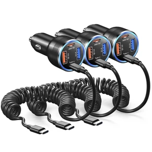 3 Pack 65W Super Fast Type C Car Charger USB C Cigarette Lighter Adapter, 4 Port USB C Car Charger QC+PD 3.0 Fast Charging for Galaxy A17 A16 A15 A14 A13 S26 Ultra S25 S24 Car Phone Charger Plug 3 Pack 65W Super Fast Type C Car Charger USB C Cigarette Lighter Adapter, 4 Port USB C Car Charger QC+PD 3.0 Fast Charging for Galaxy A17 A16 A15 A14 A13 S26 Ultra S25 S24 Car Phone Charger Plug