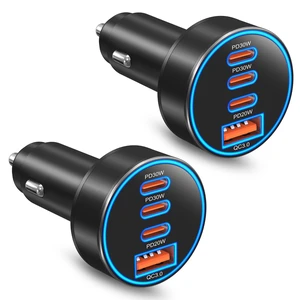 Car Charger USB C,4-Port 98W Super Fast Charging Car Phone Charger Adapter | 2 Pack Multiport Cigarette Lighter Adapter,PD30W/PD20W/QC3.0 Type C Car Charger for iPhone 17 16 15 Pro Max,iPad,Glaxy Car Charger USB C,4-Port 98W Super Fast Charging Car Phone Charger Adapter | 2 Pack Multiport Cigarette Lighter Adapter,PD30W/PD20W/QC3.0 Type C Car Charger for iPhone 17 16 15 Pro Max,iPad,Glaxy