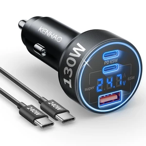 iPhone Duo 18 Pro Max 17 16 Car Charger, 3-Port 130W Fast USB C Car Charger | with Voltage Display, Cigarette Lighter Fast Charging Adapter + 240W 3FT USB C Cable for iPhone 18 Pro/18/17/16 Pro Max iPhone Duo 18 Pro Max 17 16 Car Charger, 3-Port 130W Fast USB C Car Charger | with Voltage Display, Cigarette Lighter Fast Charging Adapter + 240W 3FT USB C Cable for iPhone 18 Pro/18/17/16 Pro Max