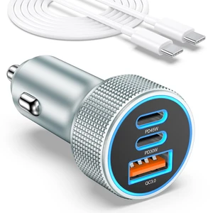 93W USB C Car Charger 3-Port PD45W+PD30W Super Fast Charging 2.0 | 12v Cigarette Lighter USB Charger Car Adapter+6FT Type C Cord for Samsung Galaxy S26 S25 S24 A57 A16, iPhone 17 Air 16 15 Pro 93W USB C Car Charger 3-Port PD45W+PD30W Super Fast Charging 2.0 | 12v Cigarette Lighter USB Charger Car Adapter+6FT Type C Cord for Samsung Galaxy S26 S25 S24 A57 A16, iPhone 17 Air 16 15 Pro