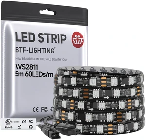 WS2811 Addressable RGB LED Strip 16.4FT 300LED DC12V IP65 | 100Pixels IC=RGB+IC UL Listed Black PCB Flexible Chasing Effect for Indoor Home Decor,3M Tape(No Adapter or Controller) WS2811 Addressable RGB LED Strip 16.4FT 300LED DC12V IP65 | 100Pixels IC=RGB+IC UL Listed Black PCB Flexible Chasing Effect for Indoor Home Decor,3M Tape(No Adapter or Controller)