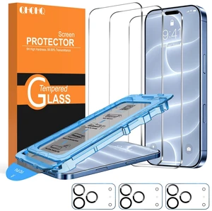 for iPhone 18 Pro Screen Protector, 9H+ Tempered Glass, 3+3 Pack | with Camera Lens Protector, Auto-Align Bubble Free Installation, Military Grade Shatterproof, HD Clear, Case Friendly for iPhone 18 Pro Screen Protector, 9H+ Tempered Glass, 3+3 Pack | with Camera Lens Protector, Auto-Align Bubble Free Installation, Military Grade Shatterproof, HD Clear, Case Friendly