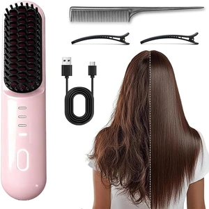 Go Brush - Pro for Short Hair - 2026 Upgraded Cordless Straightening Brush with 30s Fast Heat, 3 Temperature Settings, Ionic & Ceramic Care, 2500mAh USB-C Rechargeable for Frizz-Free Styling Go Brush - Pro for Short Hair - 2026 Upgraded Cordless Straightening Brush with 30s Fast Heat, 3 Temperature Settings, Ionic & Ceramic Care, 2500mAh USB-C Rechargeable for Frizz-Free Styling