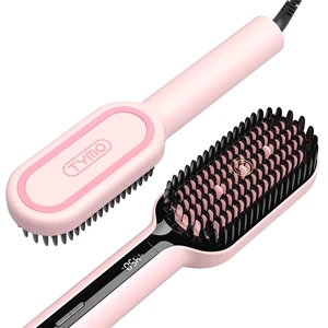 Hair Straightener Brush - Ionic Plus Straightening Brush for Women | Ceramic Hot Comb Straightener Brush, Dense Bristles, 16 Temps, Dual Voltage, Flat Iron for Curly Hair, Pink, 2.4 Inch Hair Straightener Brush - Ionic Plus Straightening Brush for Women | Ceramic Hot Comb Straightener Brush, Dense Bristles, 16 Temps, Dual Voltage, Flat Iron for Curly Hair, Pink, 2.4 Inch