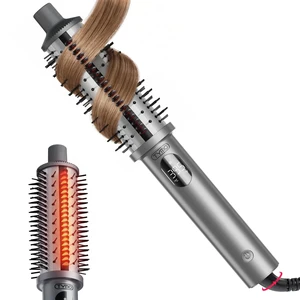 STYLUX PRO Thermal Brush Curling Brush, 1.5 Inch Heated Round Brush | 10Mins Blowout, Hair Straightener and Curler 2 in 1, 800M Negative Ion for Smoother, LCD Display, 5 Temp, Dual Voltage, Gray STYLUX PRO Thermal Brush Curling Brush, 1.5 Inch Heated Round Brush | 10Mins Blowout, Hair Straightener and Curler 2 in 1, 800M Negative Ion for Smoother, LCD Display, 5 Temp, Dual Voltage, Gray