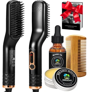 Beard Straightener for Men w/Beard Oil,Balm,Comb,E-Book for All Beard Type | Dual Voltage Travel-Friendly,Auto Shut-Off,Anti-Scald Feature Heated Straightening Brush Kit,Unique Gifts for Men Him Beard Straightener for Men w/Beard Oil,Balm,Comb,E-Book for All Beard Type | Dual Voltage Travel-Friendly,Auto Shut-Off,Anti-Scald Feature Heated Straightening Brush Kit,Unique Gifts for Men Him