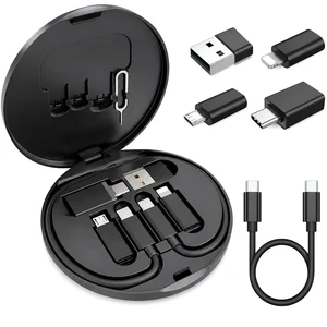 USB C to Micro USB Adapter Kit, USB C to USB 3.0 OTG Adapter | 6 in 1 USB C Charger Cable Travel Kit,Type C to iOS Converter Set with 1Ft 65W Fast Charging Cable, Eject Pin & Card Storage USB C to Micro USB Adapter Kit, USB C to USB 3.0 OTG Adapter | 6 in 1 USB C Charger Cable Travel Kit,Type C to iOS Converter Set with 1Ft 65W Fast Charging Cable, Eject Pin & Card Storage