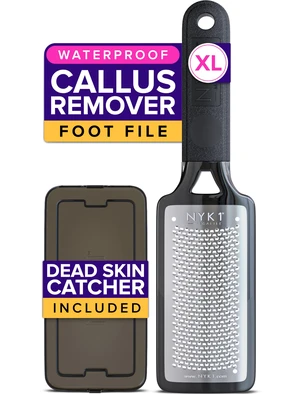 RUSTPROOF Foot File Callus Remover for Feet with Catcher | XL Size | MegaFile Hard Skin Remover Foot Scraper for Wet and Dry Use - Non-Slip Textured Grip for Smooth, Soft & Callus-Free Feet RUSTPROOF Foot File Callus Remover for Feet with Catcher | XL Size | MegaFile Hard Skin Remover Foot Scraper for Wet and Dry Use - Non-Slip Textured Grip for Smooth, Soft & Callus-Free Feet