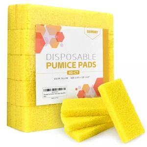 Disposable Foot Scrubber Sponge Pads Pedicure Pumice Stone for Feet Callus Remover Medium Coarse Yellow 40Pcs Disposable Foot Scrubber Sponge Pads Pedicure Pumice Stone for Feet Callus Remover Medium Coarse Yellow 40Pcs