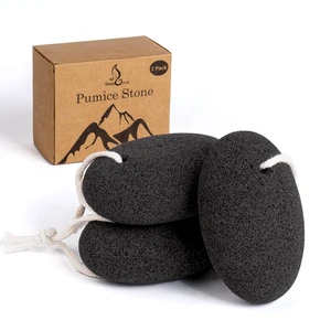 Natural Pumice Stone Set - 3-Pack Oval-Shaped Volcanic Lava Foot Scrubber Files for Callus, Corn, Cracked Heel, and Dead Skin Exfoliation, 4 x 2.8 x 1.6 Inches Natural Pumice Stone Set - 3-Pack Oval-Shaped Volcanic Lava Foot Scrubber Files for Callus, Corn, Cracked Heel, and Dead Skin Exfoliation, 4 x 2.8 x 1.6 Inches