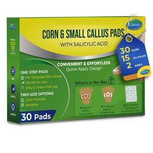 Corn Remover Pads for Feet Toes: 30-Pack Extra Strength Salicylic Acid | For Small Callus Removal on Hands Too - Foot Corn Treatment Bandage with 15 Secure PU Films, 2 Core Sizes - Fast Pain Relief Corn Remover Pads for Feet Toes: 30-Pack Extra Strength Salicylic Acid | For Small Callus Removal on Hands Too - Foot Corn Treatment Bandage with 15 Secure PU Films, 2 Core Sizes - Fast Pain Relief